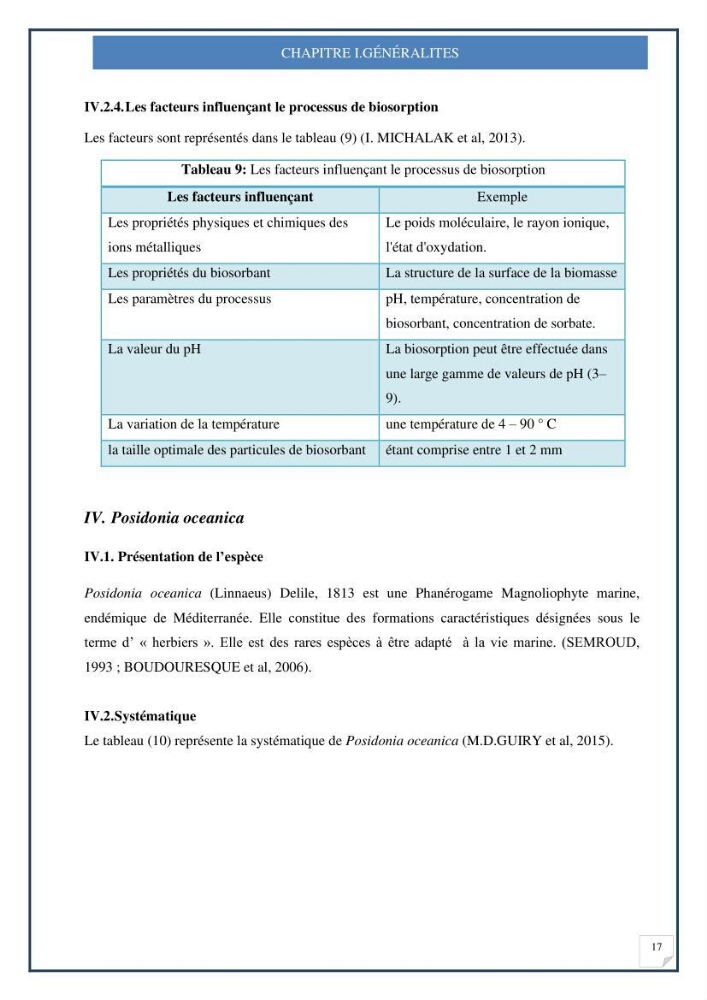 Décoloration de l’eau par adsorption sur une biomasse marine (Les aegagropiles de Posidonia oceanica)