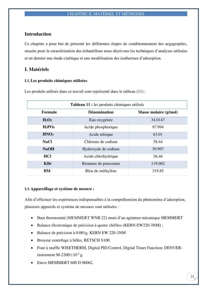 Décoloration de l’eau par adsorption sur une biomasse marine (Les aegagropiles de Posidonia oceanica)