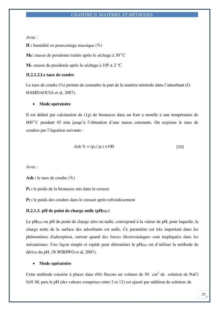 Décoloration de l’eau par adsorption sur une biomasse marine (Les aegagropiles de Posidonia oceanica)