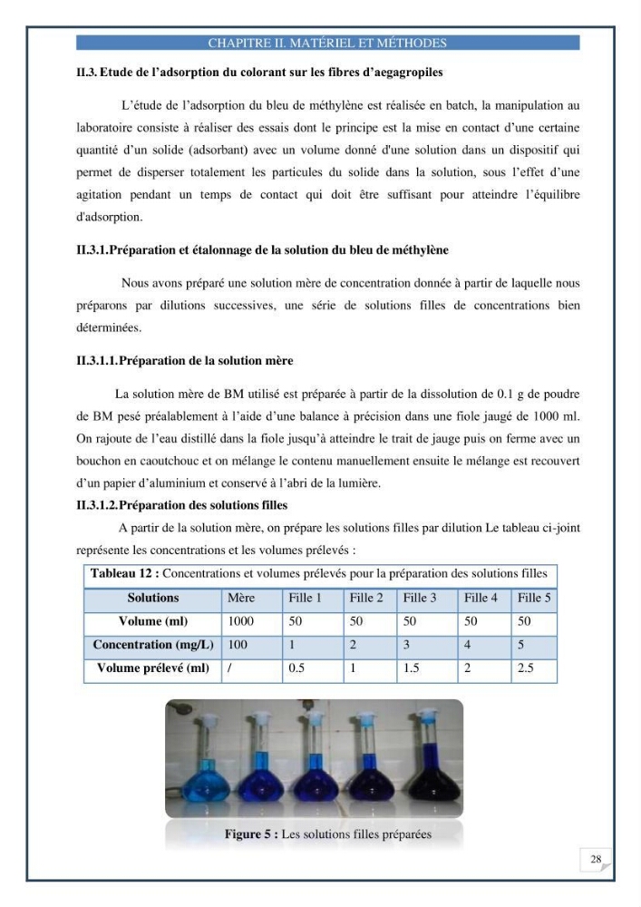 Décoloration de l’eau par adsorption sur une biomasse marine (Les aegagropiles de Posidonia oceanica)
