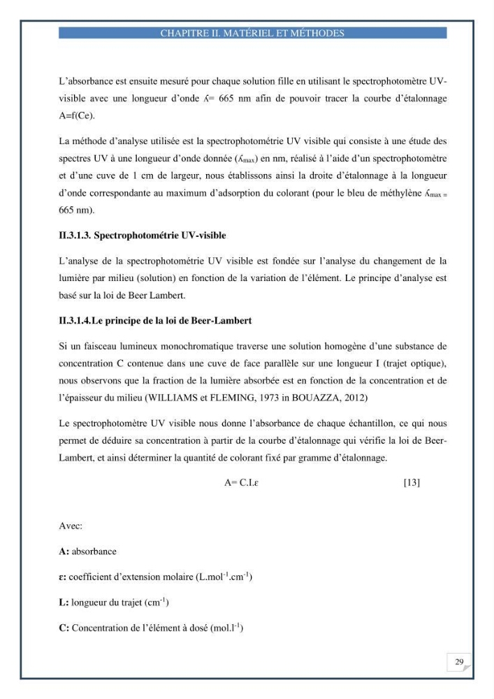 Décoloration de l’eau par adsorption sur une biomasse marine (Les aegagropiles de Posidonia oceanica)