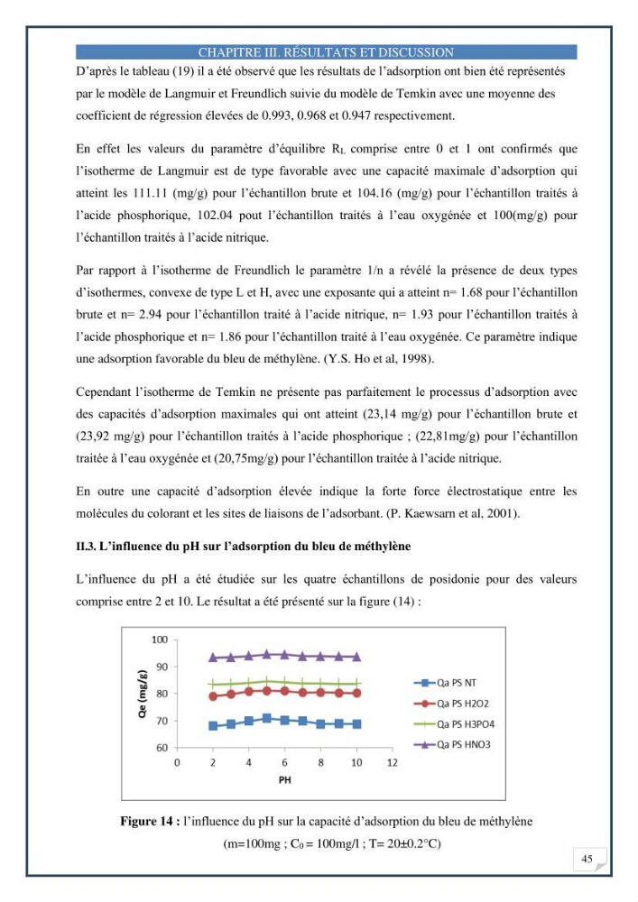 Décoloration de l’eau par adsorption sur une biomasse marine (Les aegagropiles de Posidonia oceanica)