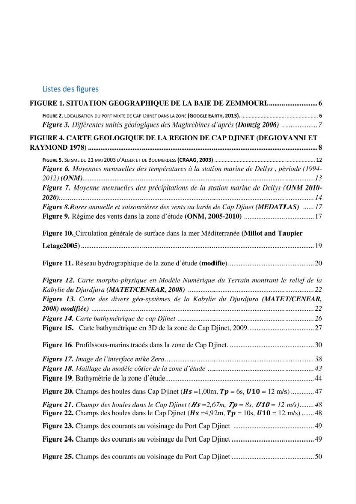 Etude d’impact du port de cap Djinet sur le littoral recours à la modélisation