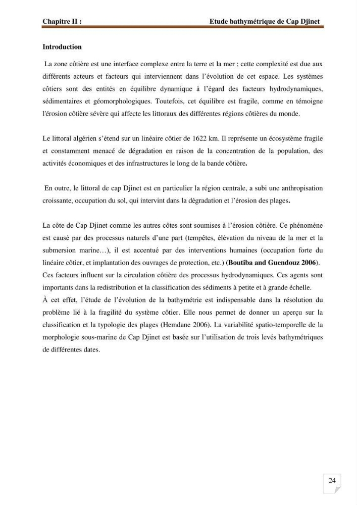 Etude d’impact du port de cap Djinet sur le littoral recours à la modélisation