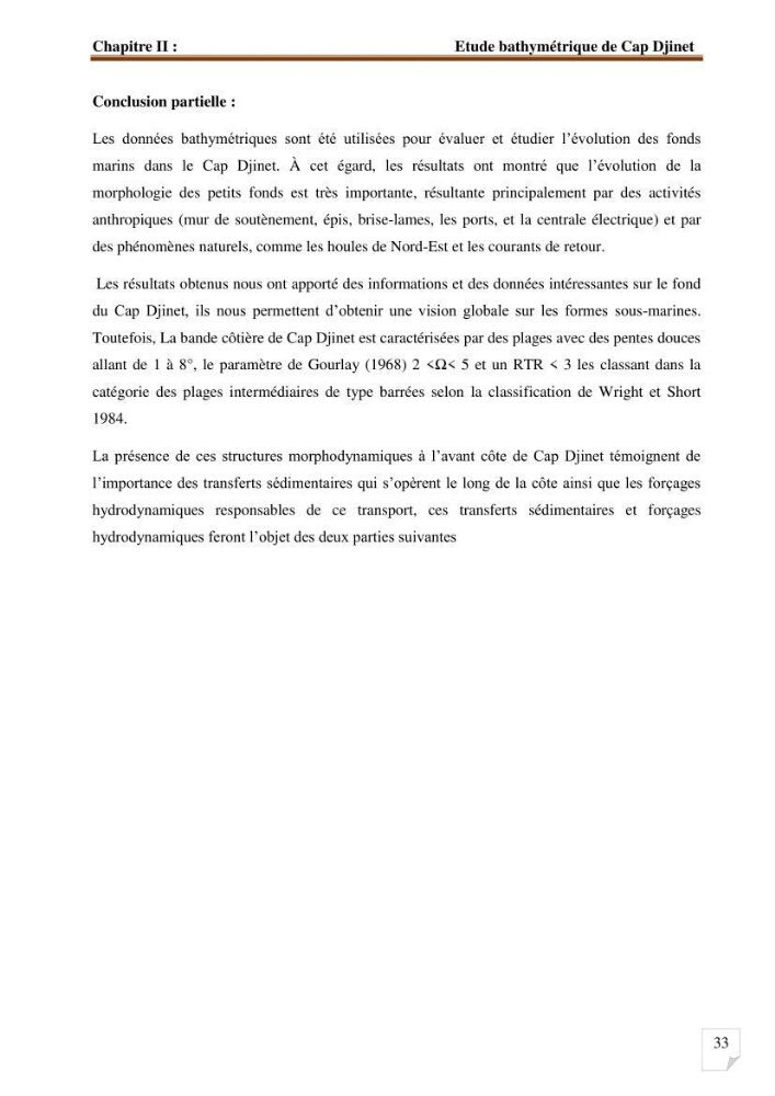 Etude d’impact du port de cap Djinet sur le littoral recours à la modélisation