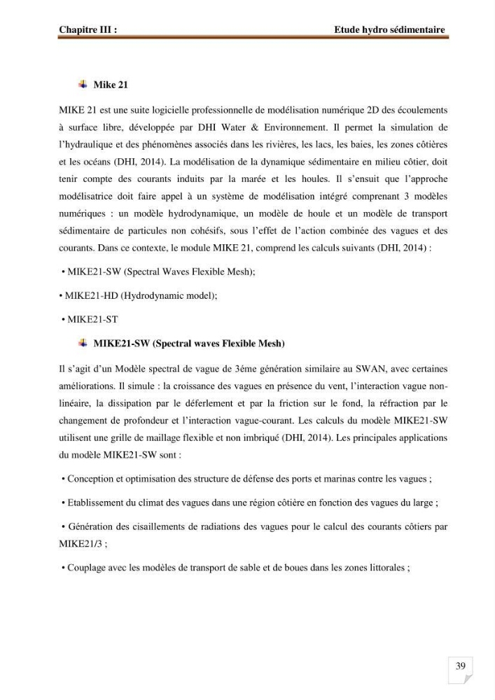Etude d’impact du port de cap Djinet sur le littoral recours à la modélisation