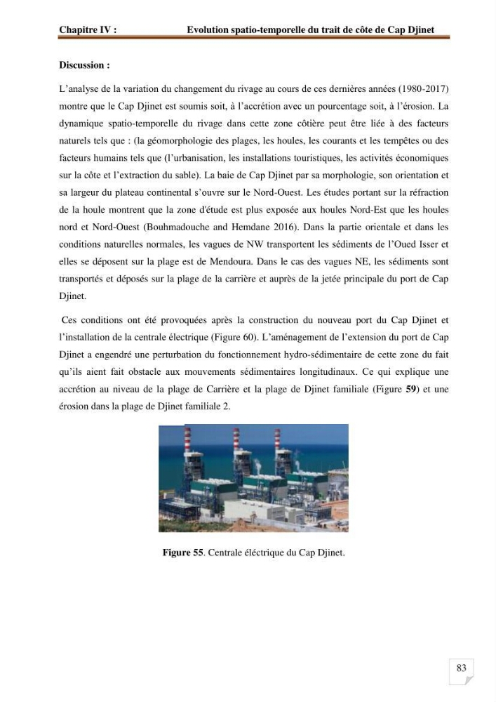Etude d’impact du port de cap Djinet sur le littoral recours à la modélisation
