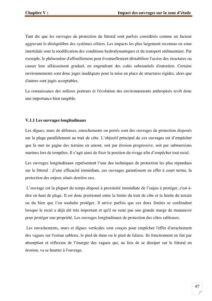 Etude d’impact du port de cap Djinet sur le littoral recours à la modélisation