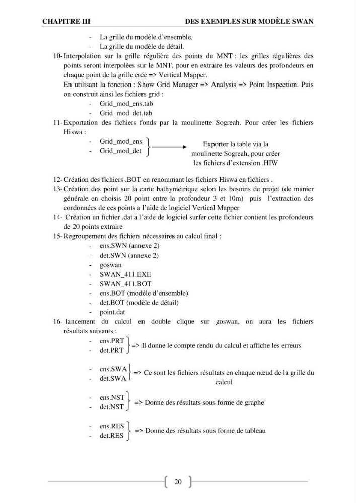 Etat de l\'art sur l\'utilisation du modéle SWAN (Stimuling WAves Neashore) dans un environnement microtidal