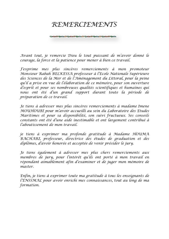 Apport de la modélisation SWAN pour la protection de la plage de Ain Franine Bir el Djir-Oran