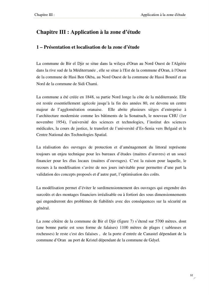 Apport de la modélisation SWAN pour la protection de la plage de Ain Franine Bir el Djir-Oran