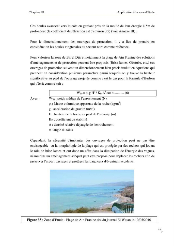 Apport de la modélisation SWAN pour la protection de la plage de Ain Franine Bir el Djir-Oran