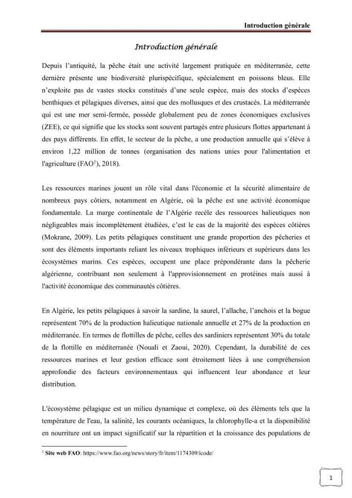 Analyse cartographique de l’influence des facteurs environnementaux sur la pêcherie algérienne de petits pélagiques côtiers