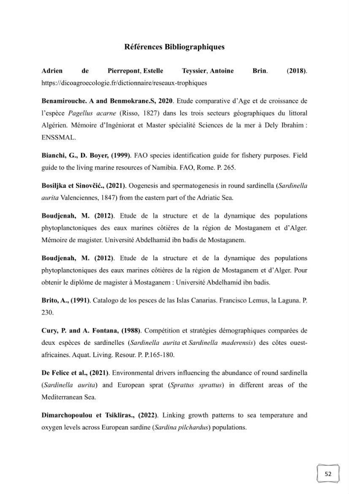 Analyse cartographique de l’influence des facteurs environnementaux sur la pêcherie algérienne de petits pélagiques côtiers