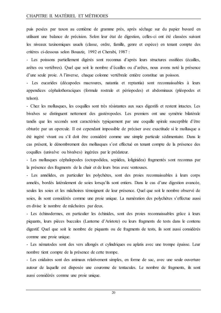 L’étude de la biométrie et du régime alimentaire de ladorade grise Spondyliosoma cantharus (Linnaeus, 1758) (Téléostéens, Sparidae) dans la région centre du bassin