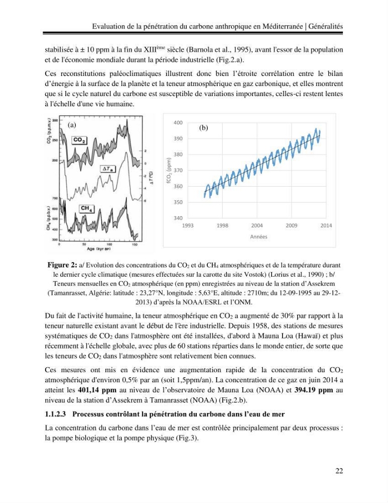 Estimation de la pénétration du carbone anthropique en méditerranée