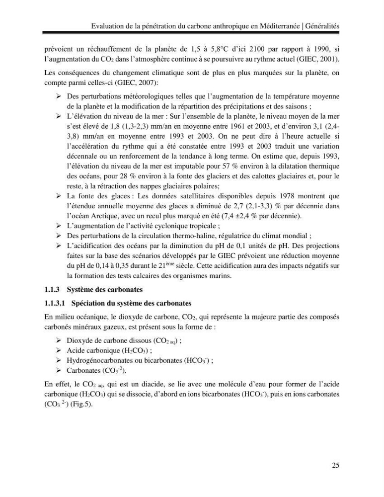 Estimation de la pénétration du carbone anthropique en méditerranée