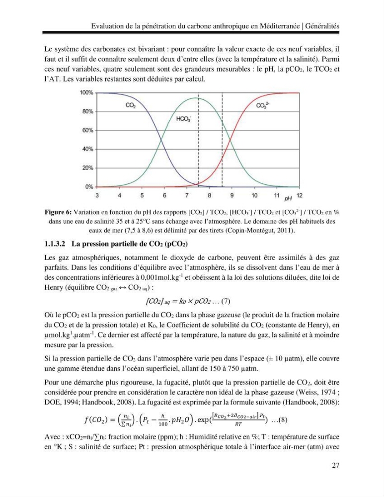 Estimation de la pénétration du carbone anthropique en méditerranée