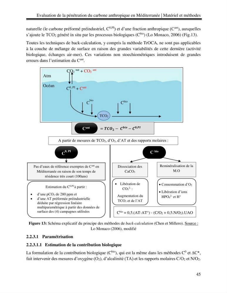 Estimation de la pénétration du carbone anthropique en méditerranée