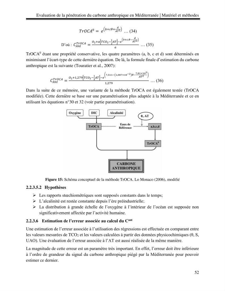 Estimation de la pénétration du carbone anthropique en méditerranée