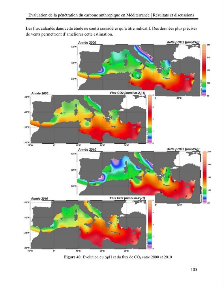 Estimation de la pénétration du carbone anthropique en méditerranée