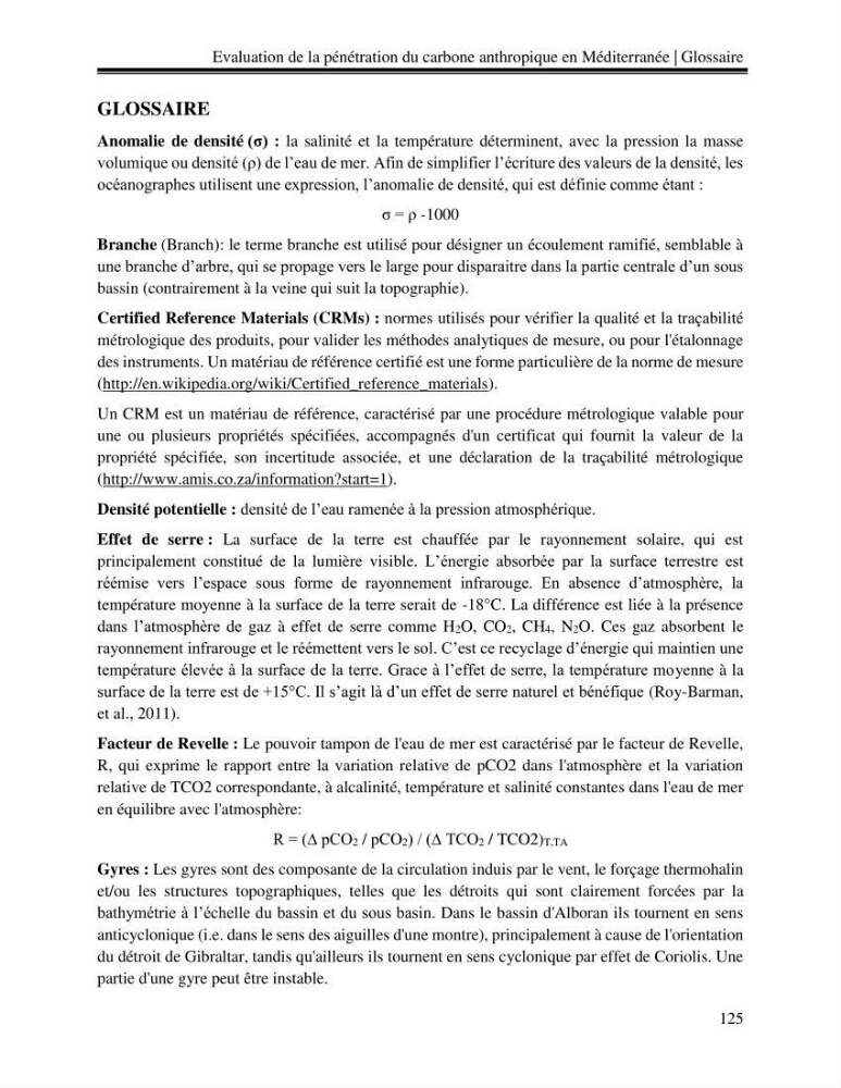 Estimation de la pénétration du carbone anthropique en méditerranée