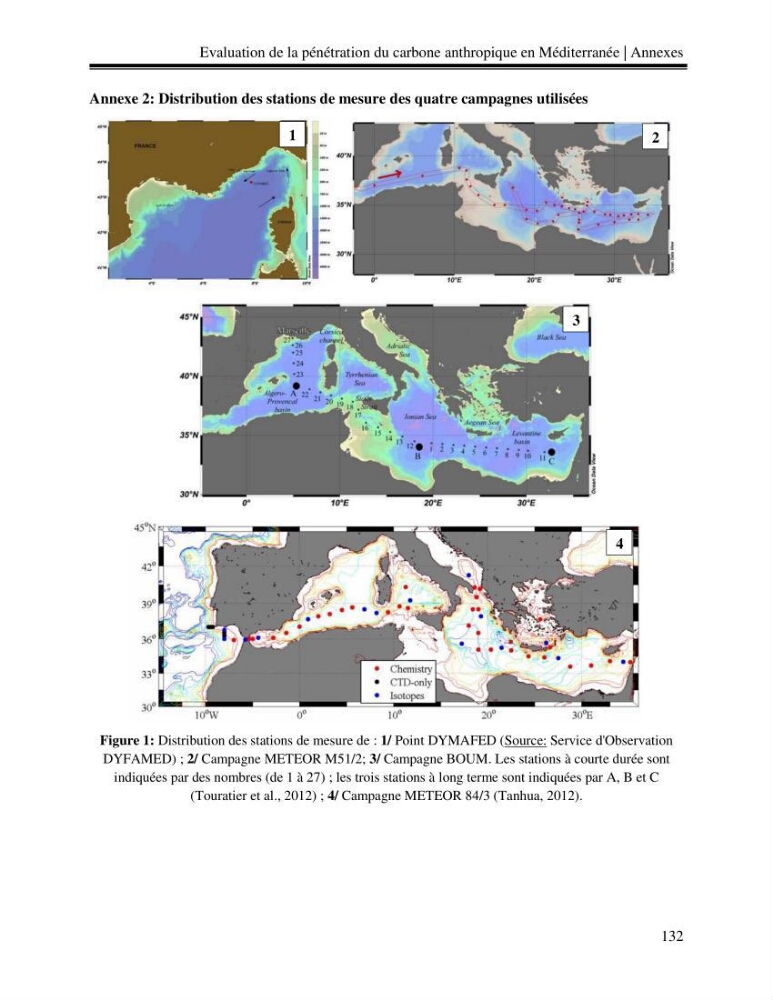 Estimation de la pénétration du carbone anthropique en méditerranée