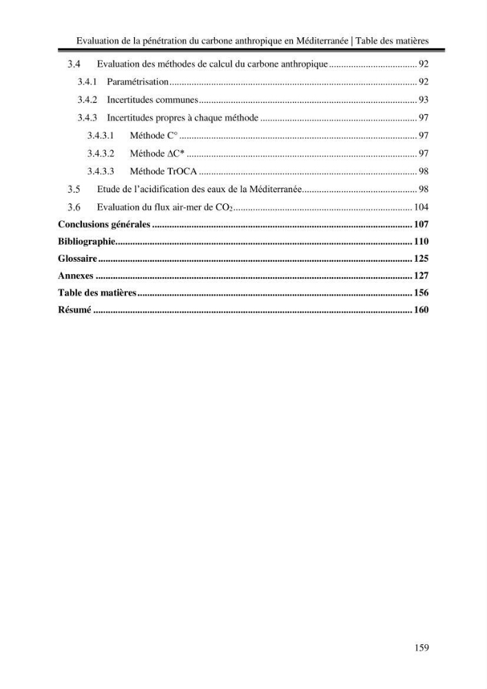 Estimation de la pénétration du carbone anthropique en méditerranée