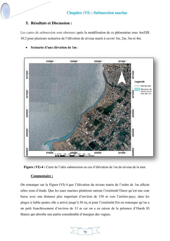 Impact de l’élévation de niveau de la mer et des tempêtes sur l’évolution morpho dynamique de la région Est de la baie d’Alger : simulation numérique des processus hydro-sédimentaires.