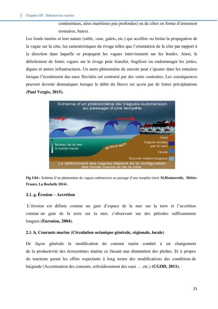 Etude d\'impact du rechauffement climatique sur le littoral et adaptation des ouvrages maritimes