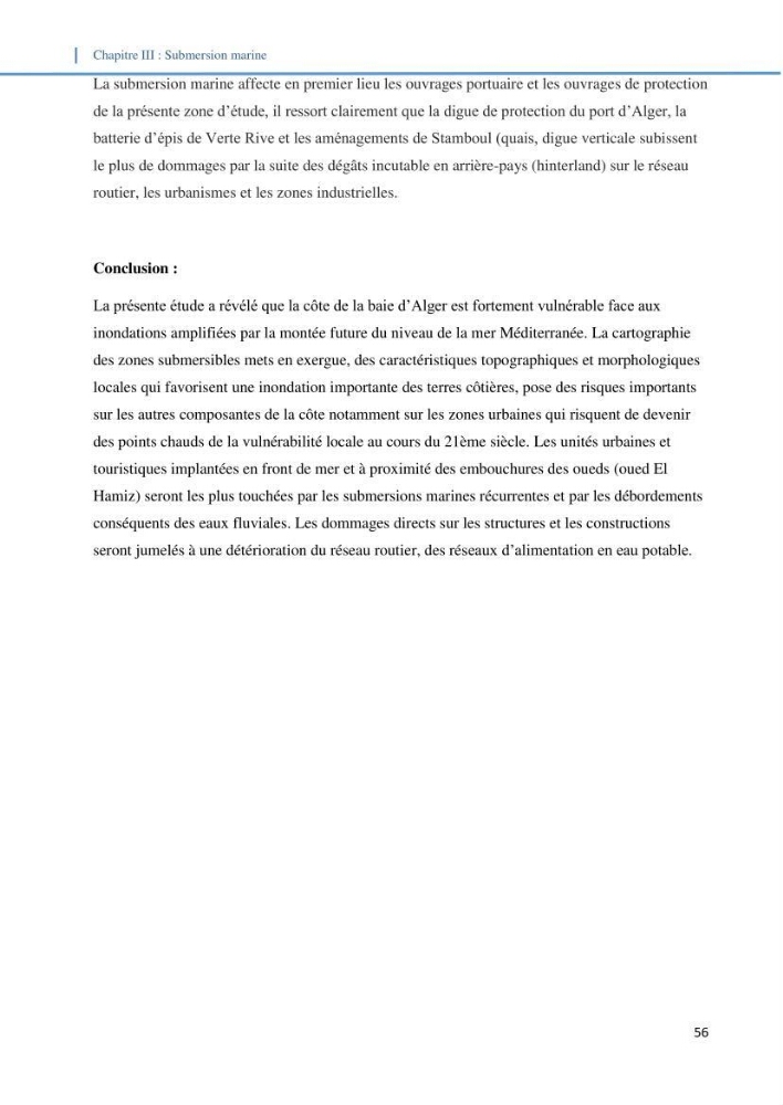 Etude d\'impact du rechauffement climatique sur le littoral et adaptation des ouvrages maritimes