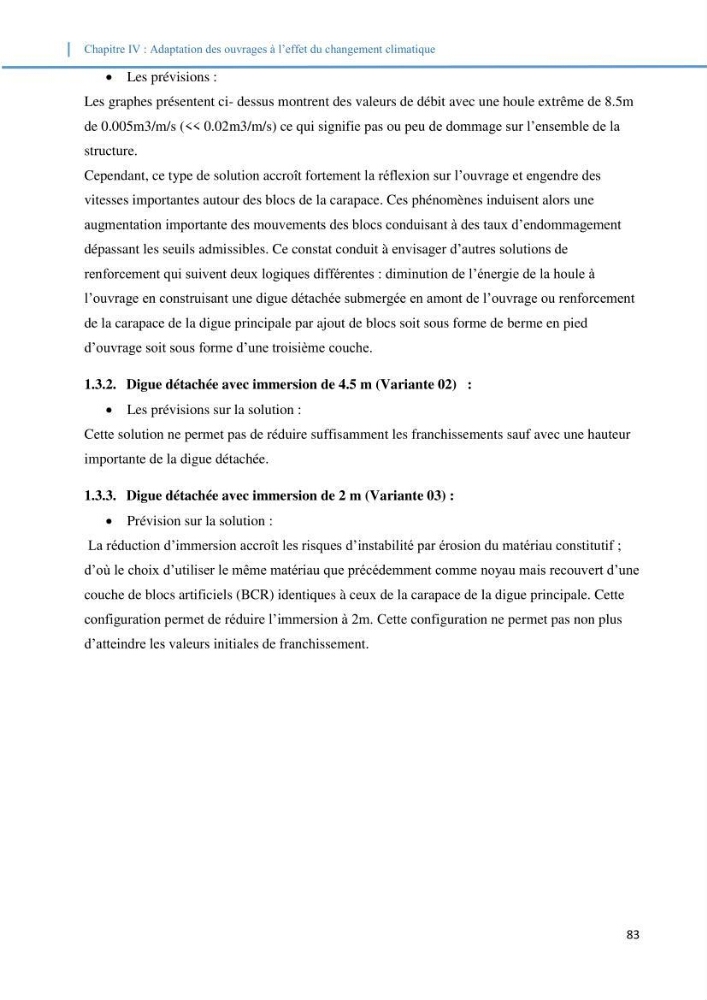 Etude d\'impact du rechauffement climatique sur le littoral et adaptation des ouvrages maritimes