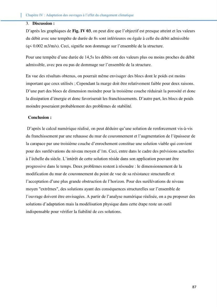 Etude d\'impact du rechauffement climatique sur le littoral et adaptation des ouvrages maritimes