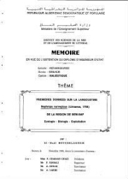 Premières données sur la langoustine Nephrops norvegicus (Linnaeus, 1758) de la région de Beni Saf