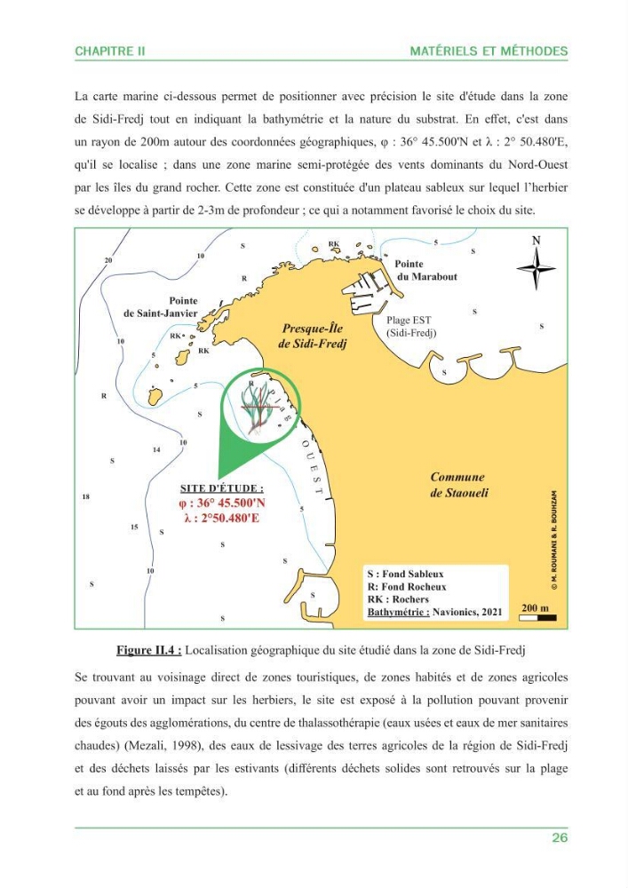 Contribution à l\'étude de l\'état écologique des herbiers à phanérogames marines ( Posidonia Oceanica ) : au niveau de la plage ouest de Sidi-Fredj