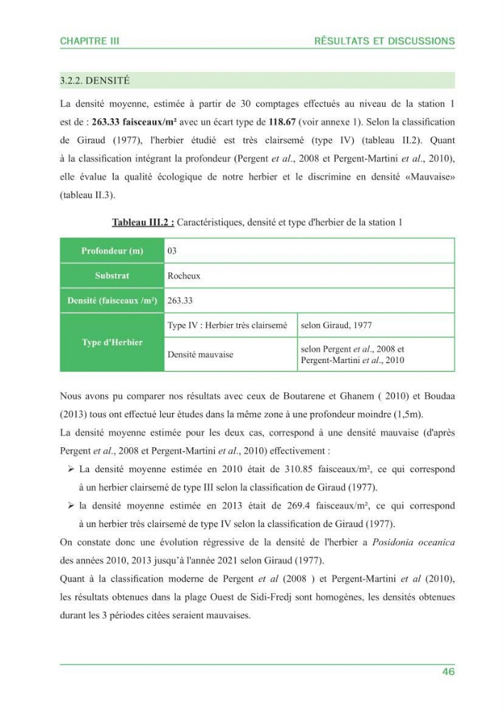 Contribution à l\'étude de l\'état écologique des herbiers à phanérogames marines ( Posidonia Oceanica ) : au niveau de la plage ouest de Sidi-Fredj