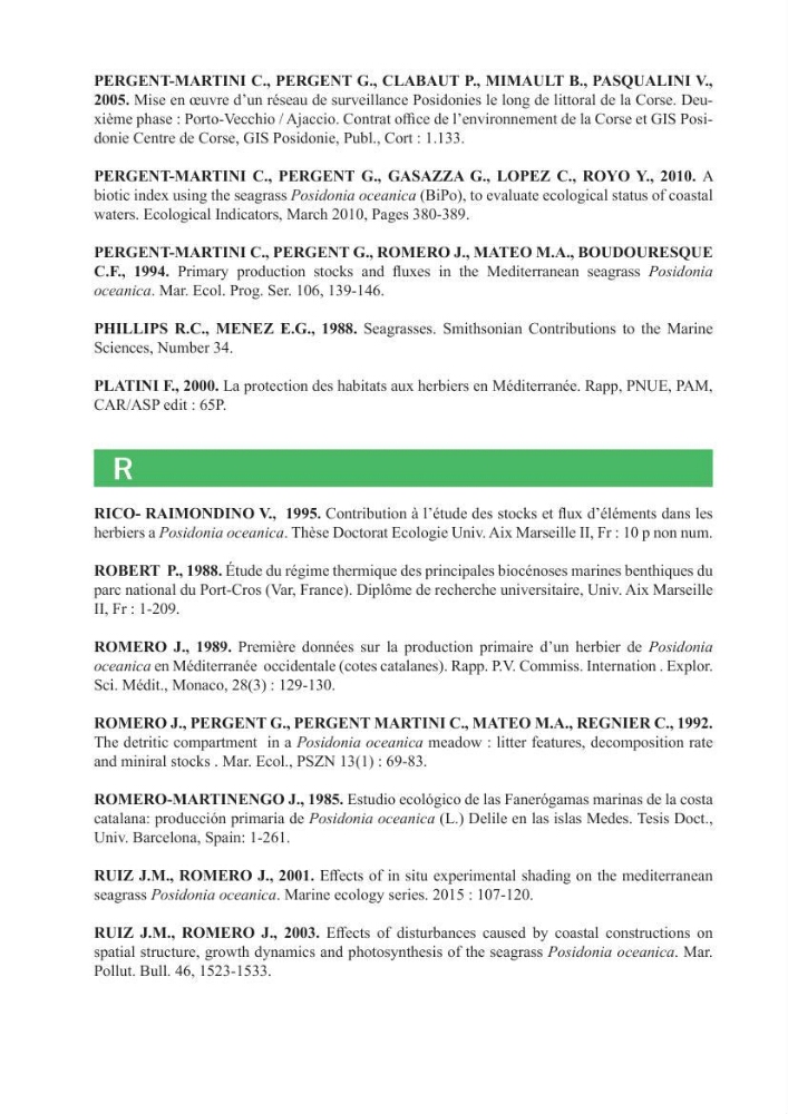 Contribution à l\'étude de l\'état écologique des herbiers à phanérogames marines ( Posidonia Oceanica ) : au niveau de la plage ouest de Sidi-Fredj