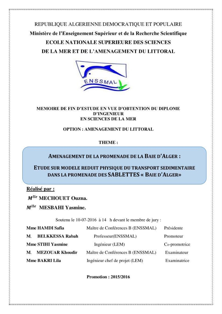 Aménagement de la promenade de la Baie d\'Alger