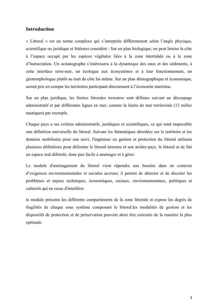 Aménagement du littoral 2 (Aménagement des sites côtiers)