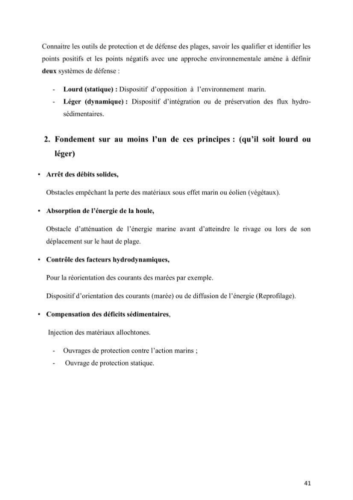 Aménagement du littoral 2 (Aménagement des sites côtiers)