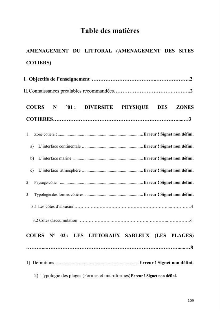Aménagement du littoral 2 (Aménagement des sites côtiers)