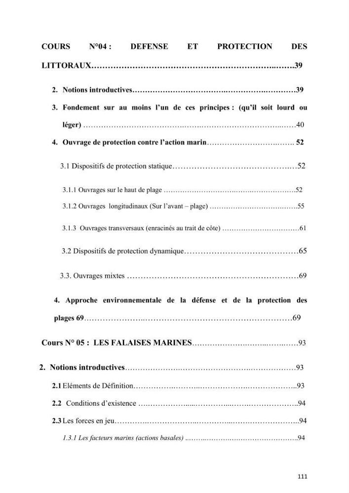 Aménagement du littoral 2 (Aménagement des sites côtiers)