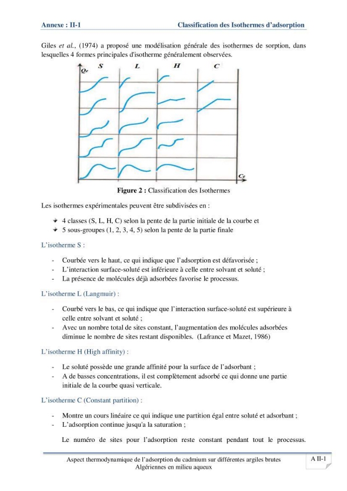 Aspect thermodynamique de l\'adsorption du cadmium sur différentes argiles brutes Algériennes en milieu aqueux