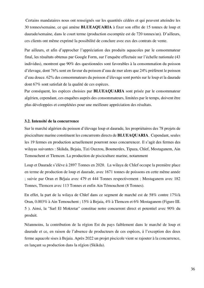 Projet de création d\'une ferme aquacole marine de Dicentrarchus labrax Loup et Daurade Sparus aurata