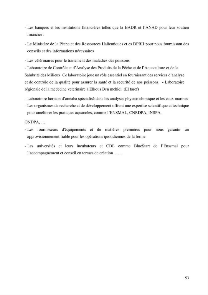 Projet de création d\'une ferme aquacole marine de Dicentrarchus labrax Loup et Daurade Sparus aurata