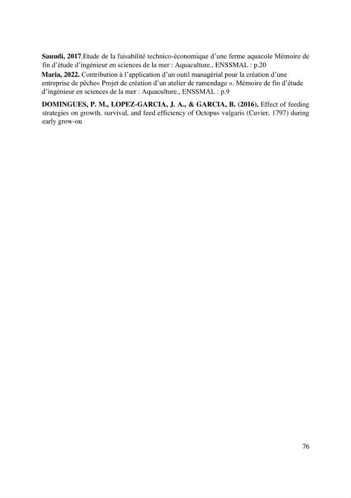 Projet de création d\'une ferme aquacole marine de Dicentrarchus labrax Loup et Daurade Sparus aurata