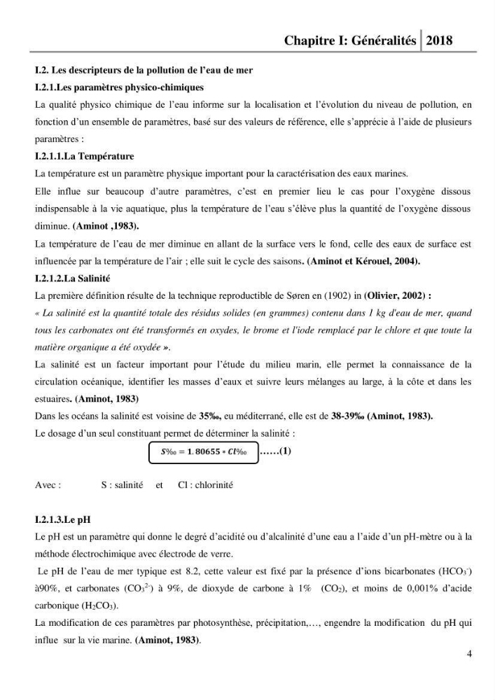Etude des paramètres physico-chimiques et microbiologiques de l’eau et des sédiments des deux plages Est et Ouest de sidi Fredj.