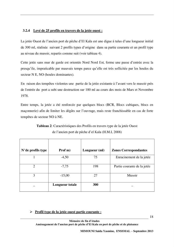 Etude de l\'aménagement de l\'ancien port de pêche d\'El Kala en port de pêche de plaisance.