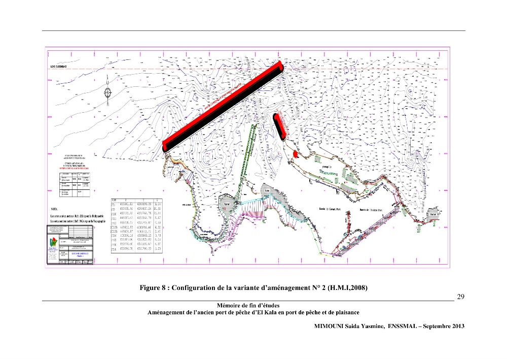 Etude de l\'aménagement de l\'ancien port de pêche d\'El Kala en port de pêche de plaisance.