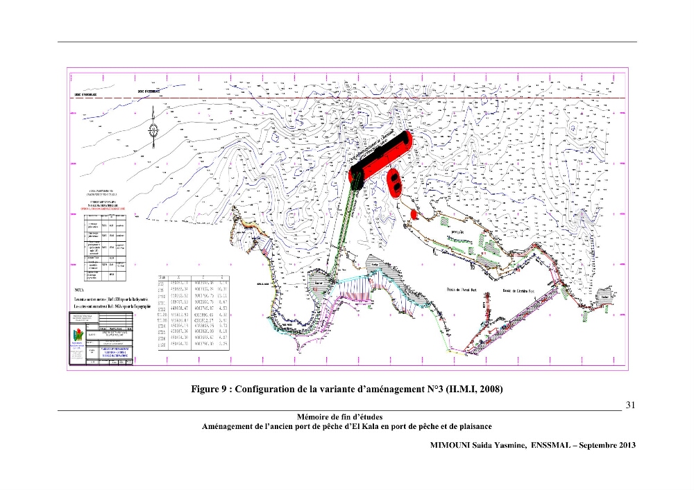 Etude de l\'aménagement de l\'ancien port de pêche d\'El Kala en port de pêche de plaisance.